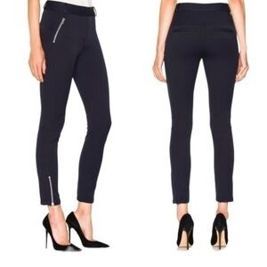 NWOT Veronica Beard‎ Ash Dark Navy Blue Zipper Seamed Skinny Pants Size 2